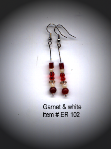 Garnet & White Item # ER 102