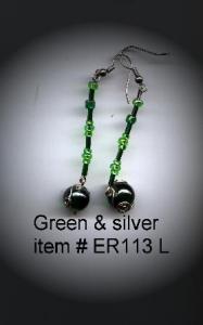 Green & Silver Item # ER 113 L